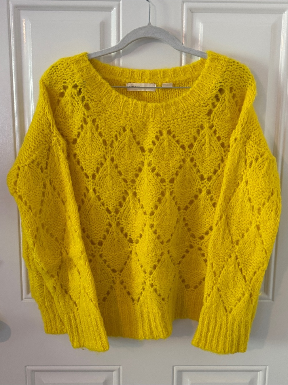 Anthropologie Bright Yellow Women's Alpaca Knit Sweater